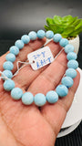 Larimar Bracelet 8.50 mm size Code#E9 • AAAA Quality • Natural Larimar Round Bracelet- Length 7.50 Inch