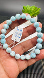 Larimar Bracelet 8.50 mm size Code#E10 • AAAA Quality • Natural Larimar Round Bracelet- Length 7.50 Inch