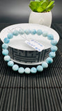 Larimar Bracelet 8.50 mm size Code#E10 • AAAA Quality • Natural Larimar Round Bracelet- Length 7.50 Inch