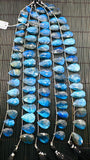 20-23x13-14 mm Labradorite Faceted Pear Briolettes - Natural Blue Flash Labradorite - AAA Quality -Labradorite Briolletes - Length 10''