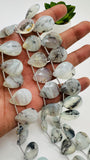 14-15x17-20 mm Peruvian Opal Pear Briolette • Length 8 Inch • AAA Quality • Natural Peruvian Opal Briolette beads