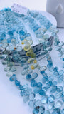 5x8-9 mm Aquamarine Drop Briolettes - length 8 inch - Natural Aquamarine drop Beads- AAA Quality