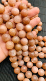 12MM Peach Moonstone Round Beads- Length 40 cm - Good Quality- Peach Moonstone Beads
