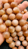14MM 15MM Peach Moonstone Round Beads- Length 40 cm - Good Quality- Peach Moonstone Beads