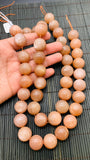 18MM Peach Moonstone Round Beads- Length 40 cm - Good Quality- Peach Moonstone Beads