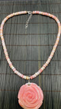 Queen Conch Shell Necklace - AAA Quality • Natural Pink Queen Conch Shell - 925 Silver Clasp