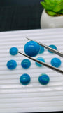 Blue Opalina Round Cabs - 14 mm Size - Code #A2 - Pack of 1 Pc - Natural Opalina Cabochons - Origin Peru- AAA Quality
