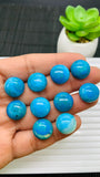 Blue Opalina Round Cabs - 14 mm Size - Code #A2 - Pack of 1 Pc - Natural Opalina Cabochons - Origin Peru- AAA Quality