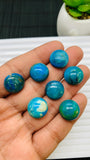 Blue Opalina Round Cabs - 14 mm Size - Code #A3 - Pack of 1 Pc - Natural Opalina Cabochons - Origin Peru- AAA Quality