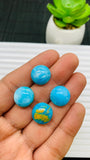 Blue Opalina Round Cabs - 14 mm Size - Code #A4 - Pack of 1 Pc - Natural Opalina Cabochons - Origin Peru- AAA Quality