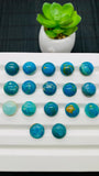 Blue Opalina Round Cabs - 12 mm Size - Code #A8 - Pack of 1 Pc - Natural Opalina Cabochons - Origin Peru- AAA Quality