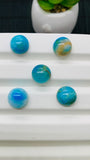 Blue Opalina Round Cabs - 11 mm Size - Code #A12 -Pack of 1 Pc- Natural Opalina Cabochons - Origin Peru- AAA Quality