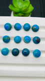 Blue Opalina Round Cabs - 10 mm Size - Code #A14 - Pack of 1 Pc- Natural Opalina Cabochons - Origin Peru- AAA Quality