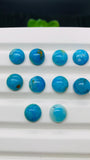Blue Opalina Round Cabs - 10 mm Size - Code #A15 - Pack of 1 Pc- Natural Opalina Cabochons - Origin Peru- AAA Quality