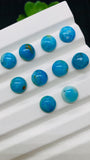 Blue Opalina Round Cabs - 10 mm Size - Code #A15 - Pack of 1 Pc- Natural Opalina Cabochons - Origin Peru- AAA Quality