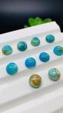 Blue Opalina Round Cabs - 9 mm Size - Code #A19 - Pack of 2 Pc- Natural Opalina Cabochons - Origin Peru- AAA Quality