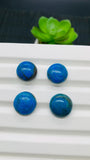 Blue Opalina Round Cabs - 15 mm Size - Code #A27 - Pack of 1 Pc- Natural Opalina Cabochons - Origin Peru- AAAA Quality