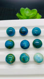 Blue Opalina Round Cabs - 13 mm Size - Code #A29 - Pack of 1 Pc- Natural Opalina Cabochons - Origin Peru- AAA Quality
