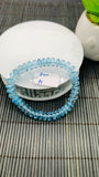 8 mm Blue Topaz Bracelet AAA Quality 7.5 Inch length - 100% Natural Blue Topaz Roundel Bracelet- Stretch Cord -