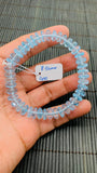 8.50 mm Blue Topaz Bracelet AAA Quality 7.5 Inch length - 100% Natural Blue Topaz Roundel Bracelet- Stretch Cord -