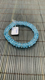 8.50 mm Blue Topaz Bracelet AAA Quality 7.5 Inch length - 100% Natural Blue Topaz Roundel Bracelet- Stretch Cord -
