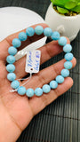 Larimar Bracelet 8.50 mm size Code#E11 • AAAA Quality • Natural Larimar Round Bracelet- Length 7.50 Inch