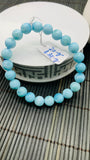 Larimar Bracelet 8.50 mm size Code#E11 • AAAA Quality • Natural Larimar Round Bracelet- Length 7.50 Inch