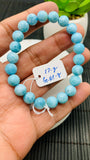 Larimar Bracelet 8 mm size Code#E13 • AAAA Quality • Natural Larimar Round Bracelet- Length 7.50 Inch