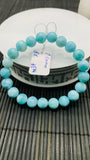 Larimar Bracelet 8.50 mm size Code#E14 • AAA Quality • Natural Larimar Round Bracelet- Length 7.50 Inch