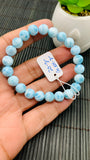 Larimar Bracelet 8.50 mm size Code#E15 • AAAA Quality • Natural Larimar Round Bracelet- Length 7.50 Inch