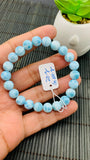 Larimar Bracelet 8.50 mm size Code#E15 • AAAA Quality • Natural Larimar Round Bracelet- Length 7.50 Inch