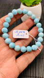 Larimar Bracelet 8.50 mm size Code#E17 • AAA Quality • Natural Larimar Round Bracelet- Length 7.50 Inch