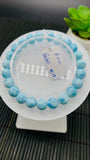 Larimar Bracelet 8 mm size Code#E19 • AAAA Quality • Natural Larimar Round Bracelet- Length 7.50 Inch