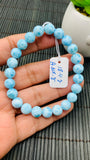 Larimar Bracelet 8 mm size Code#E21 • AAAA Quality • Natural Larimar Round Bracelet- Length 7.50 Inch