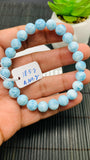 Larimar Bracelet 8 mm size Code#E23 • AAAA Quality • Natural Larimar Round Bracelet- Length 7.50 Inch