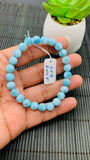 Larimar Bracelet 7.50 mm size Code#E24 • AAAA Quality • Natural Larimar Round Bracelet- Length 7.50 Inch