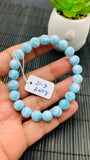 Larimar Bracelet 8.50 mm size Code#E29 • AAAA Quality • Natural Larimar Round Bracelet- Length 7.50 Inch