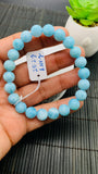 Larimar Bracelet 9 mm size Code#E33 • AAAA Quality • Natural Larimar Round Bracelet- Length 7.50 Inch