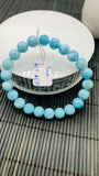 Larimar Bracelet 9 mm size Code#E33 • AAAA Quality • Natural Larimar Round Bracelet- Length 7.50 Inch