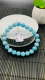 Larimar Bracelet 9 mm size Code#E33 • AAAA Quality • Natural Larimar Round Bracelet- Length 7.50 Inch