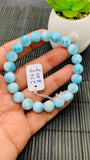 Larimar Bracelet 9.50 mm size Code#E35 • AAAA Quality • Natural Larimar Round Bracelet- Length 7.50 Inch