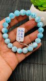 Larimar Bracelet 9.50 mm size Code#E35 • AAAA Quality • Natural Larimar Round Bracelet- Length 7.50 Inch