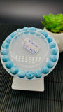 Larimar Bracelet 9.50 mm size Code#E37 • AAAA Quality • Natural Larimar Round Bracelet- Length 7.50 Inch