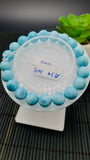 Larimar Bracelet 10 mm size Code#E38 • AAAA Quality • Natural Larimar Round Bracelet- Length 7.50 Inch