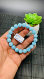 Larimar Bracelet 10 mm size Code#E39 • AAAA Quality • Natural Larimar Round Bracelet- Length 7.50 Inch