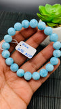 Larimar Bracelet 10 mm size Code#E39 • AAAA Quality • Natural Larimar Round Bracelet- Length 7.50 Inch