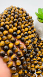 10 mm Tiger Eye Round Beads 40 cm Length AAA quality - Natural Tiger Eye Beads