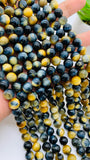 8 mm Blue Tiger Eye Round Beads 40 cm Length AAA quality - Natural Tiger Eye Beads