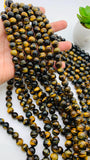 10 mm Tiger Eye Round Beads 40 cm Length A quality - Natural Tiger Eye Beads