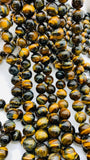 10 mm Tiger Eye Round Beads 40 cm Length A quality - Natural Tiger Eye Beads